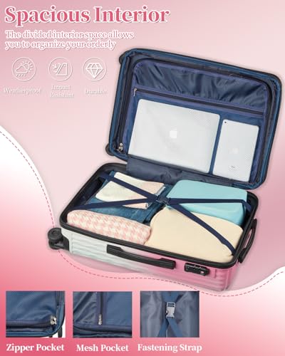 Image of Checked Luggage, 24 Inch Hardside Suitcase, Lightweight Hardshell with TSA Lock, Large Suitcase with Spinner Wheels