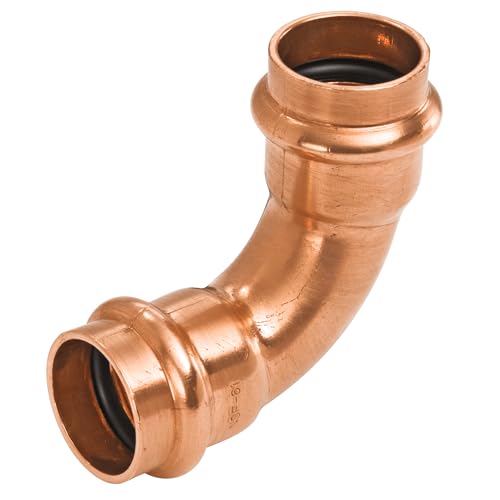 Image of NIBCO Fig No PC607, 2 in. Copper 90 Degree Elbow Press, Leak Detect