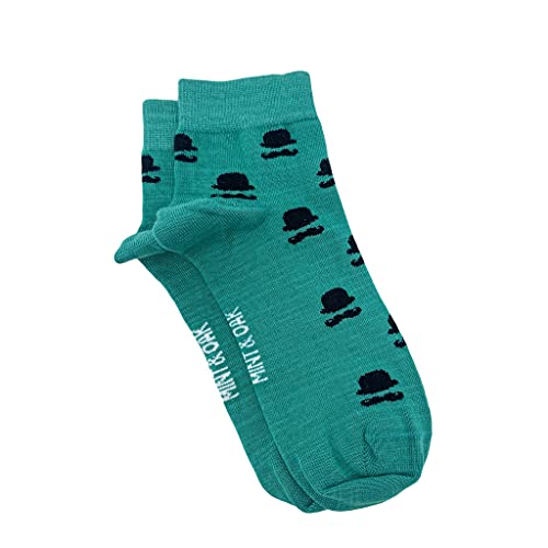 Image of Mint & Oak Men Ankle Socks, Printed Funky Socks, Cotton Unisex Ankle Length Sock, Odour Free Socks - Pack of 1