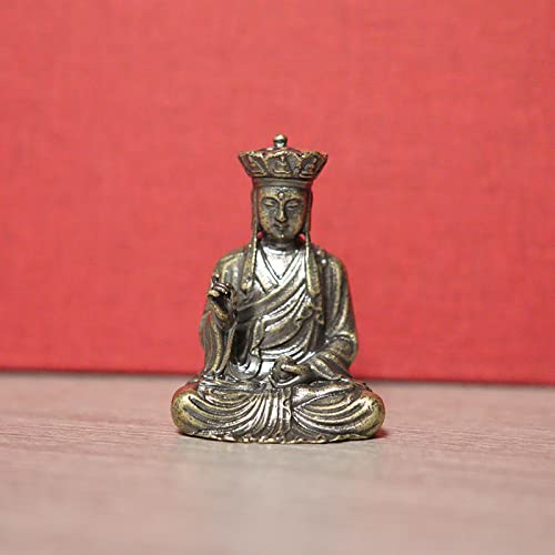 Escultura Decoración Jardín Esculturas y estatuas Retro Latón Ksitigarbha Bodhisattva Estatua Adornos de escritorio Estatuilla de Buda de bolsillo Miniatura Decoración del hogar Artesanía Accesorios Cover