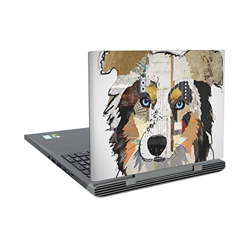 Sticker Dell Inspiron 15 7000 pour travailler au café avec mon chien Berger Australien Michel Keck