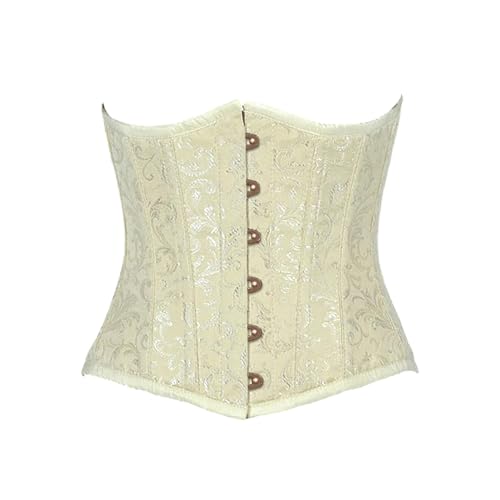 Corset en brocart ivoire avec busc antique de haute qualité textile