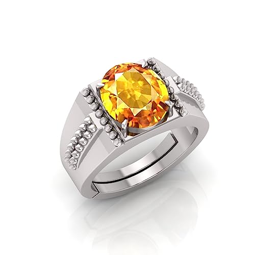 Pukhraj Stone bague saphir jaune en argent le cadeau mixte idéal