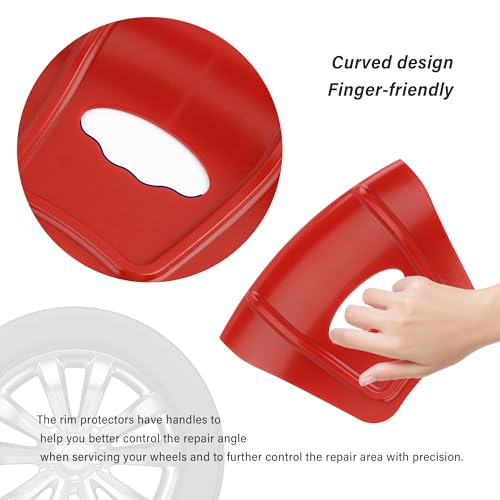 Image of OFBAND 2PCS Upgraded Rim Protector for Car Wheels,Ergonomic Design Rim Guards for Car Rims with Double Convex Rib Non-Slip Edge,Universal Wheel Protectors Rim Fits Motocycles SUVs Bikes (Red)
