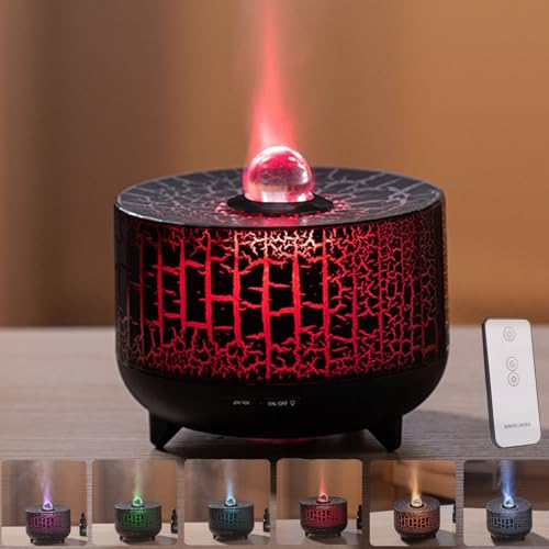 Humidificador, difusor de aceites esenciales con luz ambiental de 7 colores, tanque de agua de 230 ml, temporizador de 2 velocidades, control remoto, ideal para hogares y oficinas