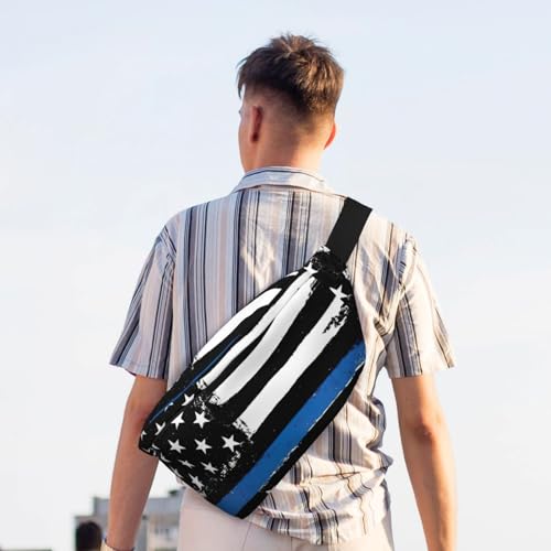 Sac banane rétro bleu à imprimé drapeau américain pour un look décontracté - 7