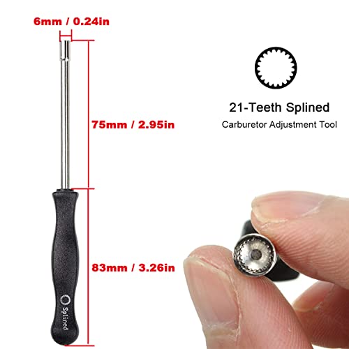ZAMDOE Carburetor Adjustment Tool 21-Teeth Splined Screwdriver + Acircle Screwdriver for 2-Cycle Small Engine Chainsaw Trimmer Lawn Mower Edger Blower(2 Pack) - Image 2