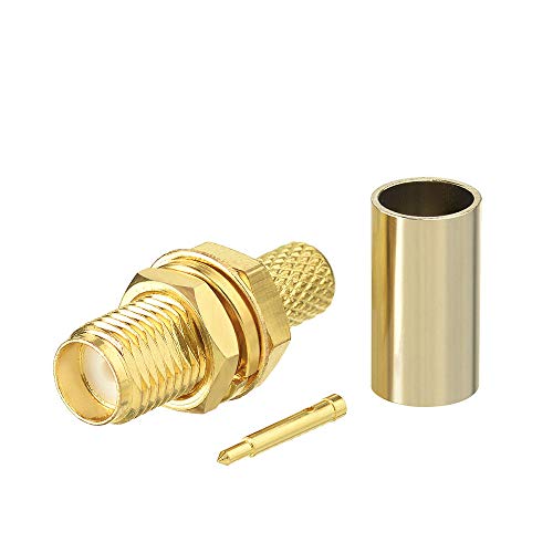 Superbat RG58 RPSMA Crimp Connector Kit 50ohm RPSMA Male+Female Solder Coax Connector for RG58 RG303 RG141 RG142 RG400 LMR195 Cable 10Pcs - Image 2