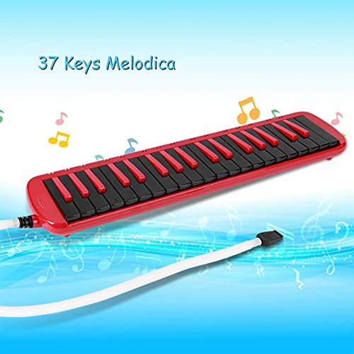 F‑37S Melodica 37 Key Blowpipe Mouthpiece Piano Keyboard Pianica Built In Keyboard Wind Musical Instrument Suitable For Beginner Practice(Red) #TOP7