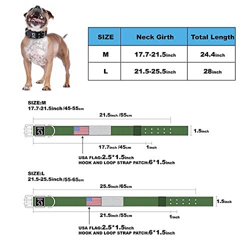 Tspro Camo Dog Collar Tactical Dog Collar Military Dog Collar Working K9 Dog Collar With Metal Buckle And Usa Flag Patch For Medium Large Dogs(Camo Khaki-M) #TOP1