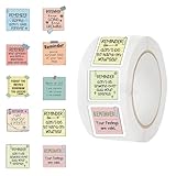 500 Pieces Inspiring Planner Stickers 1Roll Inspirational Quote Label Watercolor Motivational Encouraging Reminder Stickers Positive Words Seal Decals Adhesive for Phone, Book, Envelope (Reminder)