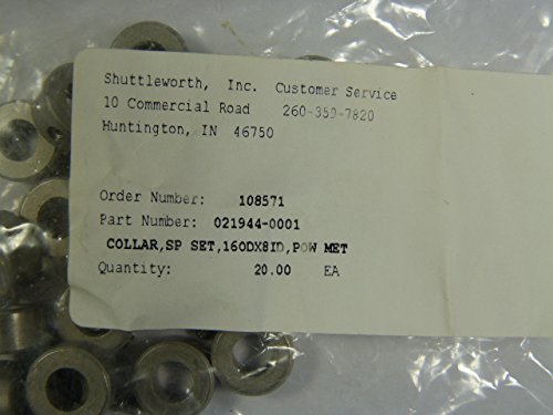 Shuttleworth 021944-0001 Collar 16MM OD 8MM ID 20-Pack