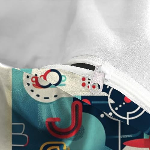 Housse de couette géométrique rocket pour lit enfant super king size avec taies - 5