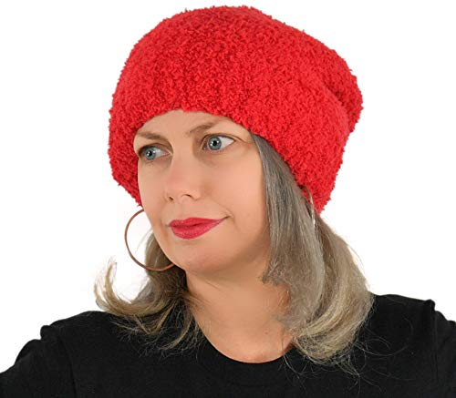 Barefoot Dreams Cozychic Beanie, Slouchy Beanie,100% Polyester Microfiber Beanie, Comfortable Fall And Winter Hat-Exclusive Red Color #TOP3