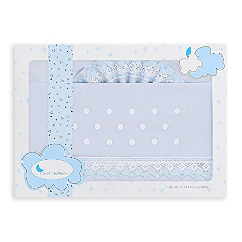 Draps berceau bleu à gipure pour envelopper les nuits de bébé