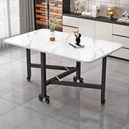 Mesa de comedor plegable extensible que ahorra espacio, mesa de conferencias rodante para cocina y reuniones, diseño versátil para espacios pequeños, muebles multifuncionales