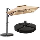 HOMSHADE 10ft Square Cantilever Umbrella