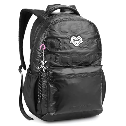 Mochila Feminina Juvenil em Matelassê ColorUp PRETO