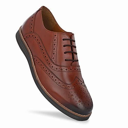 Image of Legwork Men's Leather Laser Neo Brogue Oxford 2.0 Shoes for Men and Boys