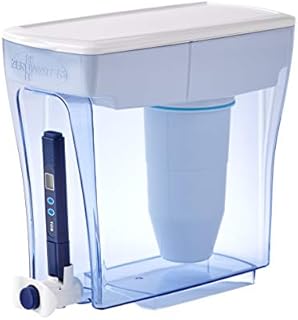 ZeroWater 20 Cup Ready-Pour 5-Stage Water Filter Pitcher NSF Certified to Reduce Lead, Other Heavy Metals and PFOA/PFOS, White and Blue