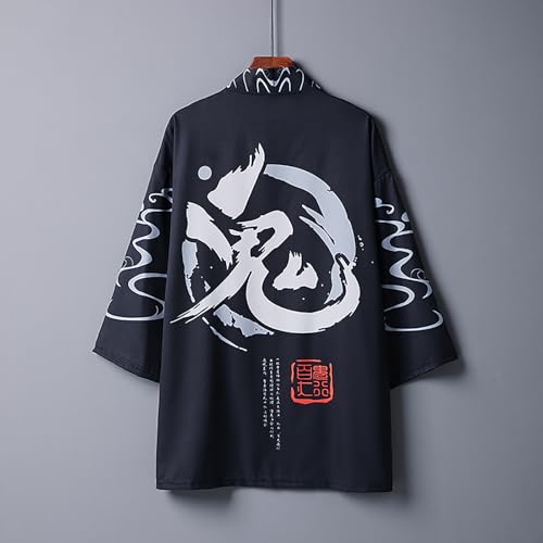 Image of Women's and Men Cardigan Jackets Lightweight Japanese Kimono Long Sleeves Open Front Coat