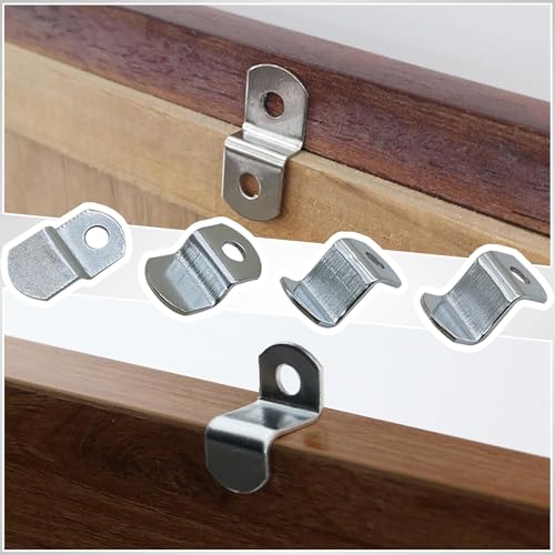 Image of 40 Pieces Mirror Clips, Z Iron Bracket, Picture Frame Backing Clips, for Picture Painting Blackboard, 4 Sizes, 1 /2 inch, 1 /4 inch, 3 /8 inch, 1 /8 inch