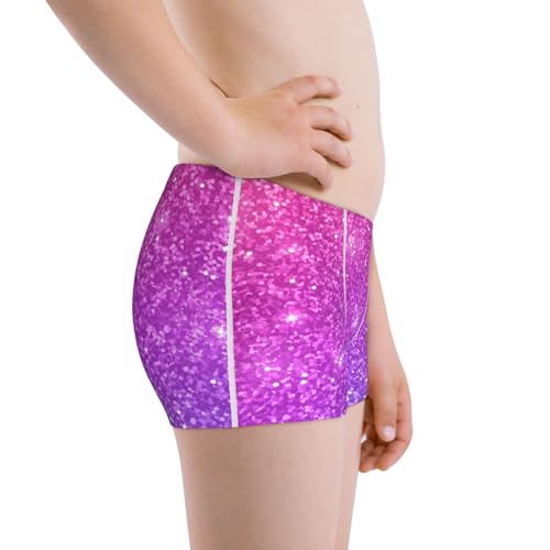 Boys' Cotton Boxer Brief Soft Underwear-Purple Glitter2