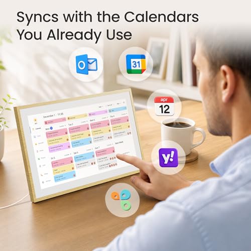 Image of Dragon Touch 15.6 inch Digital Calendar Chore Chart - Digital Picture Frame, Smart Family Planner, Hearth Display Desk Digital Calendar Best Gift for Women, Mom,Christmas, Wedding