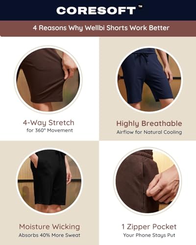 Image of Wellbi Bamboo Shorts for Men | Ultra Soft Fabric | Breathable Shorts | Wrinkle Free | Stylish Lounge Wear | with Hidden Zipper Pocket | Comfortable & Durable | Odour Free & Breathable