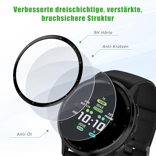 Carantee Schutzfolie für Panzerglas für Garmin Venu 3/Venu 4 45mm, 2 Stück Keine Blasen Schutzglas, Anti Kratzer, Wasserdicht, Sensitive Touch, Hoch Definition Garmin Venu 3 Displayschutzfolie