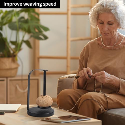Image of ZXINU Yarn Ball Holder for Knitting and Crocheting, Yarn Holder Spinner for DIY Crafts, Magnetic Yarn Holder as Surprise Gift for Knitting Lovers (Black)