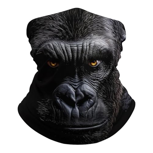 CASOWAT Gorilla Neck Gaiter Mask UV Protection Bandana Double-Sided Breathable Face Mask Tubular Scarf Neck Warming Balaclava Headband