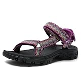 Muboliy Women's Sport Water Hiking Sandals Athletic Ankle Strap Shoes With Arch Support Adjustable V