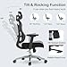 Logicfox Ergonomic Mesh Office Chair, High Back Desk Chair with Adjustable Headrest, 3D Armrests, Adaptive Thoracic Support & 3D Lumbar Support, Home Swivel Computer Chair with Tilt Function