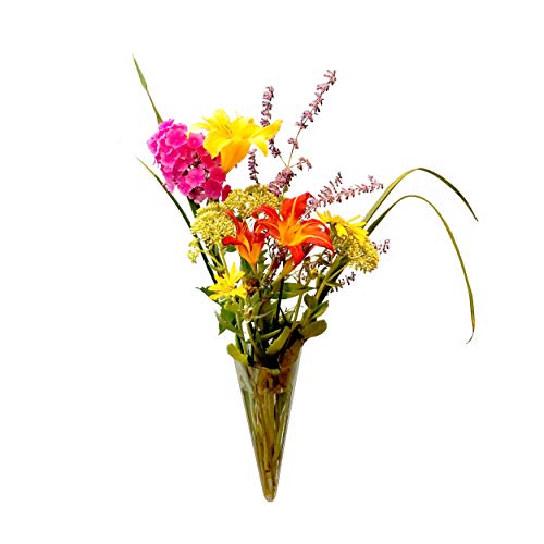 Gadjit Vinyl Window Vase Contemporary Style - Vase Suctions To Windows And Mirrors, Holds Bouquet Of Flower Stems And Water, Clear Flexible Vinyl #TOP10