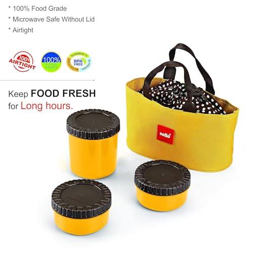 Image of CELLO MF Foodlink Plastic Lunch Box Set, 6 Pieces, Yellow