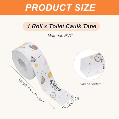 Image of PATIKIL Caulk Tape Waterproof Self Adhesive, PVC Toilet Caulking Sealant Strip Bathtub Caulk Sealing Strip Tape for Bathroom Kitchen Countertop, Summer (1.5 Inch x 16.4 Ft)