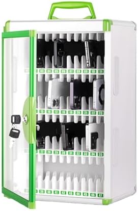Secure Wall-Mounted Aluminum Storage Cabinet - 36 Slot Lockable Cell Phone Jail for Office, Classroom & Gym - Grey, 60 Slot Capacity for Maximum Organization & Safety