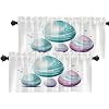 Batmerry Eggs Watercolor Pastel Colors Valance Curtains, Colorful Painted Eggs Window Treatment Kitchen Valances Multilayer Polyester Blackout for Living Room/Bathroom, 2 Pack 52x18 inches