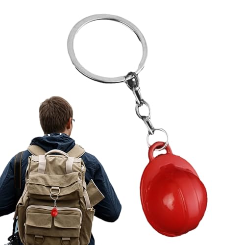 Duroecsain Pequeña cadena de llave de seguridad | BAU -PARTY - Favores | Mini llavero miniatura - Casco de construcción de seguridad para fiestas de cumpleaños