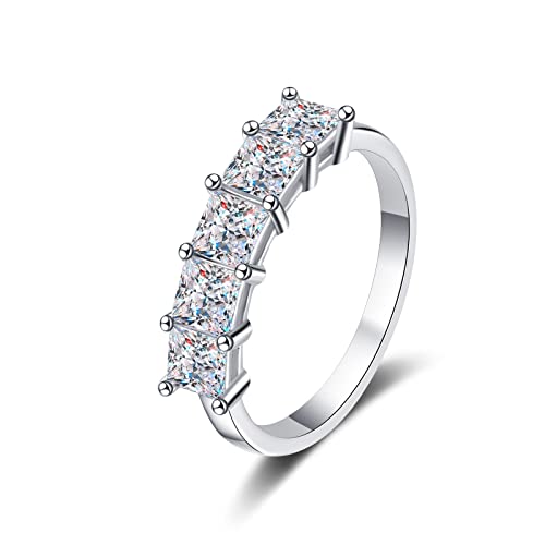 Bague moissanite mariage et fiançailles alliance argent femme