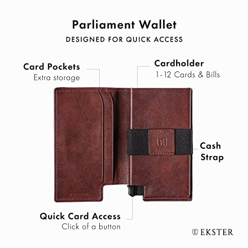 Image of Ekster Parliament - Slim Leather Wallet - RFID Blocking - Quick Card Access (Classic Brown)