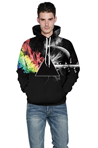 Owmmiz Unisex Novelty Hoodies 3D Print Graphic Hooded Pullover Sweatshirt Pocket Large-X-Large Red Yellow Black #TOP2