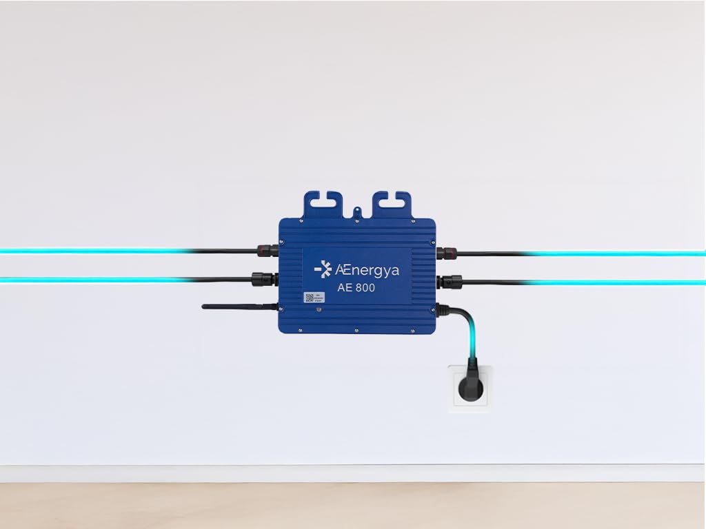 Microinverter AE800 da 800W, Inverter Solare Intelligente WiFi per Kit Solare da Balcone | Inverter PV per pannelli fotovoltaici | IP65 | 2 doppio ingresso | 1 uscita 800W (AE800-800W)