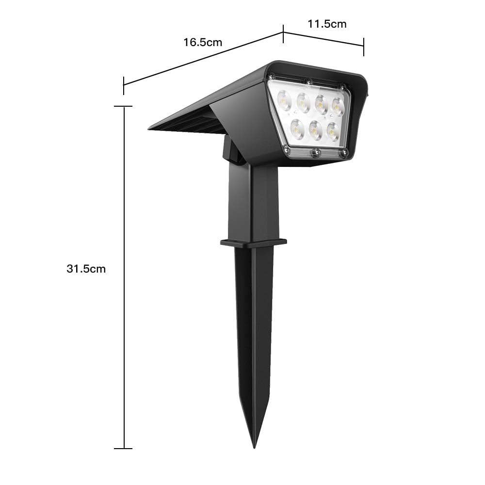 Lumisky Zestaw 4 reflektorów solarnych 2 w 1, do montażu prostokątnego, wydajnego ściemniania LED CURTIS, 31,5 cm, 4 sztuki w zestawie