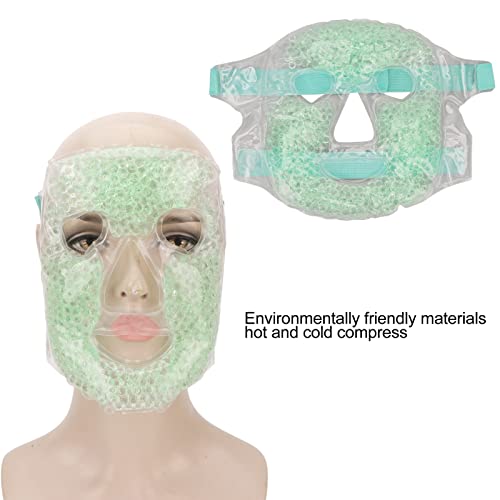 Improve Skin Hot Hot Cold Facial Eye Pack Healthy Reusable Relieve Fatigue Gel Beads Cooling Face for Face Head Neck Shoulders, Cold Facial Ready to Use Strips (Green) - Image 5