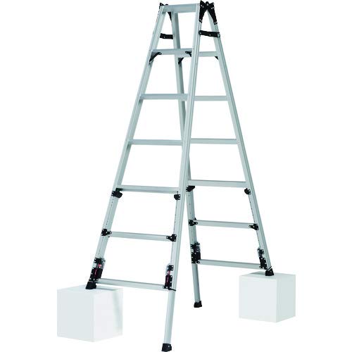 Amazon.co.jp: ピカ 上部操作式四脚アジャスト式はしご兼用脚立