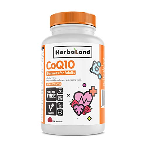 Vegan CoQ10 Supplement by Herbaland - Plant-Based Sugar-Free Vitamin Gummies for Vascular Health