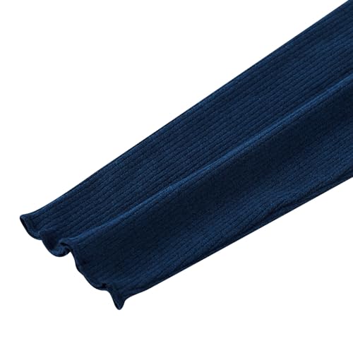 Girls Long Sleeve Shirts Henley Lettuce Trim Ribbed Knit Slim Base Tops Pullover 6-12 Years4