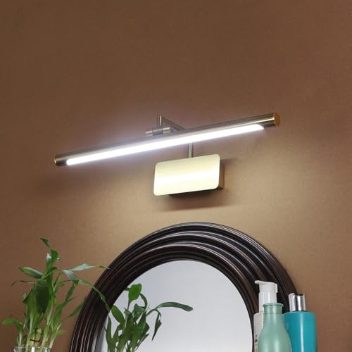 Image of Groeien Pack of 2 | 12 WATT LED 3 Color Golden Body Picture Photo Frame /Mirror Bathroom Wall Light with Adjustable Head(Warm+Natural+Coolwhite) (50CM)